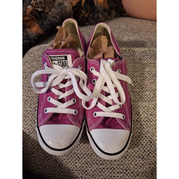 Converse All Star Pink White Chuck Taylor Paper Low Top Shoes Women SZ 7 - Picture 2 of 6